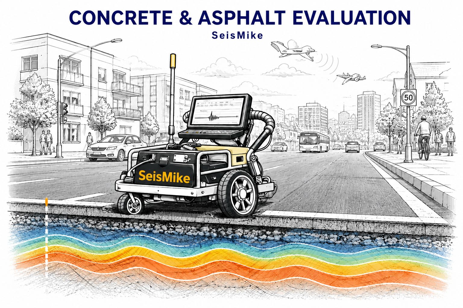 Concrete and asphalt evaluation equipment